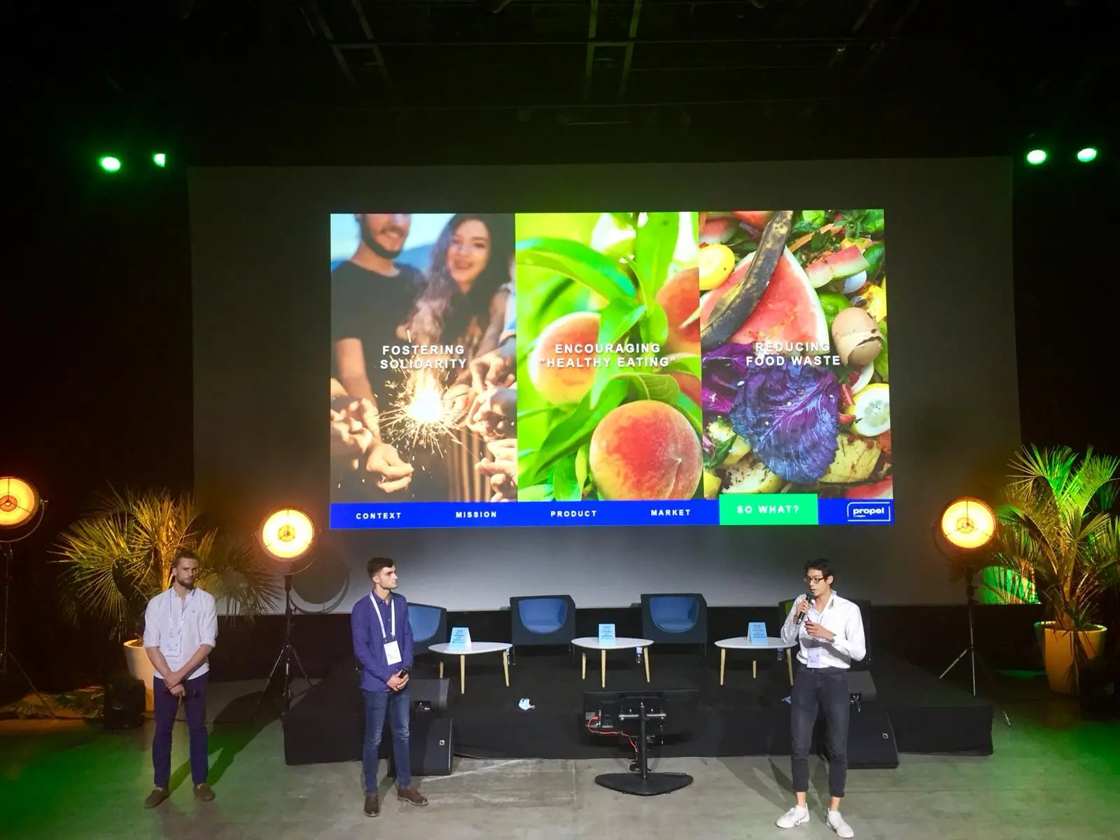 Photo de Teo Bouancheau pitchant un projet